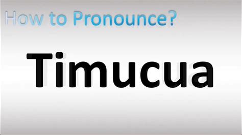 how to pronounce timucua.